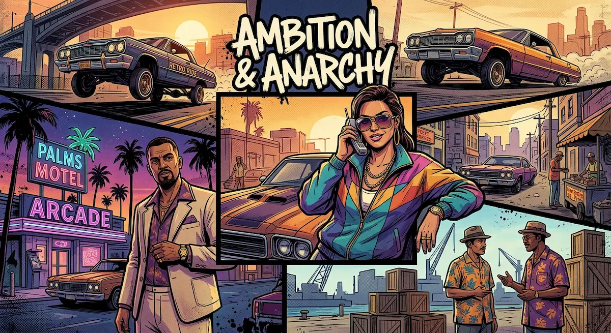 Ambiance rétro évoquant les anciens épisodes de Grand Theft Auto